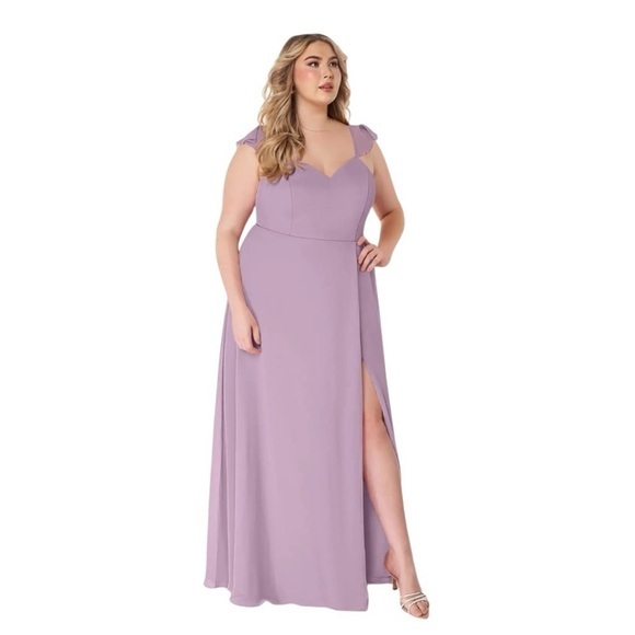 Azazie Everett Chiffon Maxi Dress. Dusty Rose Custom Size - 3X #1449 NWT - Picture 3 of 12